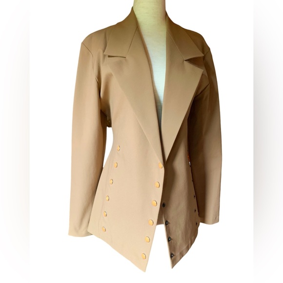 NULLE PART AILLEURS BAUDURET PARIS JACKET SKIRT SET SUIT ELASTIC 1980s VINTAGE - Picture 6 of 7